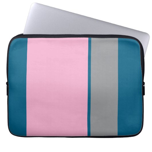 Trendy Türkis und Pink Laptop Sleeve MurugiTech (Vorderseite)