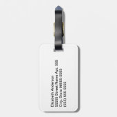 Trendy Türkis und weißes Zickzack Muster Gepäckanhänger (Rückseite vertikal)