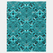 Trendy Turquoise Aquamarin Blue Angesagt Bohemisch Fleecedecke (Vorderseite)