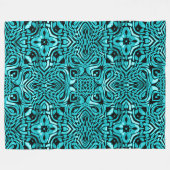 Trendy Turquoise Aquamarin Blue Angesagt Bohemisch Fleecedecke (Vorderseite (Horizontal))