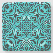 Trendy Turquoise Aquamarin Blue Angesagt Bohemisch Steinuntersetzer (Vorderseite)