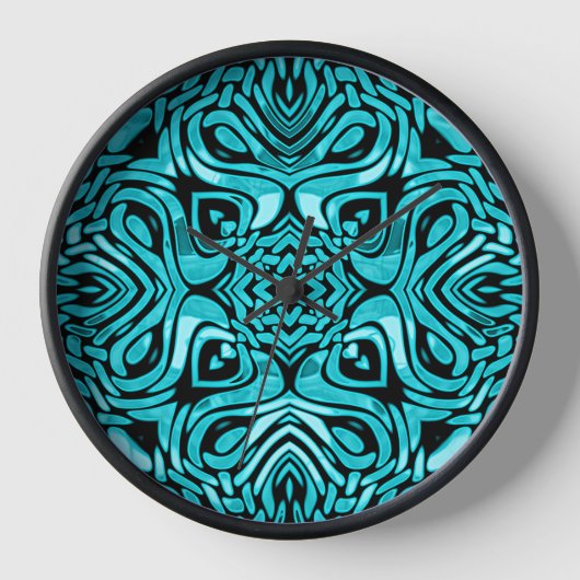 Trendy Turquoise Aquamarin Blue Angesagt Bohemisch Uhr (Vorderseite)