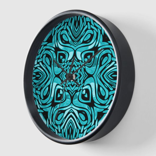 Trendy Turquoise Aquamarin Blue Angesagt Bohemisch Uhr (Winkel)