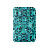 Trendy Turquoise Aquamarin Blue Tribal Art Badematte (Vorderseite Vertikal)