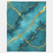 Trendy Turquoise Blue Gold Marmor Collection Fleecedecke (Vorderseite)