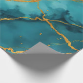 Trendy Turquoise Blue Gold Marmor Collection Geschenkpapier (Ecke)