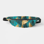 Trendy Turquoise Gold Boho Blätter Collection Bauchtasche (Vorderseite)