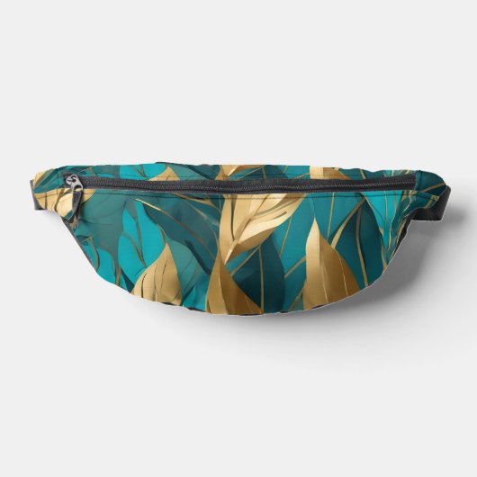Trendy Turquoise Gold Boho Blätter Collection Bauchtasche (Ablage )