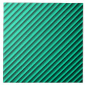 Trendy Turquoise Imitate Streifen Keramik Tile Fliese (Vorderseite)