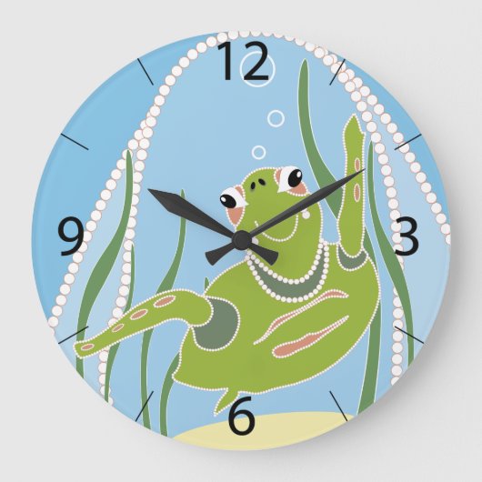 Trendy Turtle Große Wanduhr (Vorderseite)