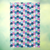 Trendy Twilight City Blue und Pink Hexagon Muster Fensteraufkleber (Blatt 3)