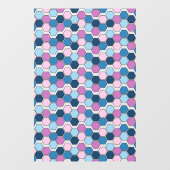 Trendy Twilight City Blue und Pink Hexagon Muster Fensteraufkleber (Blatt)
