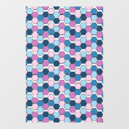 Trendy Twilight City Blue und Pink Hexagon Muster Fensteraufkleber