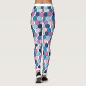 Trendy Twilight City Blue und Pink Hexagon Muster Leggings (Rückseite)