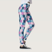 Trendy Twilight City Blue und Pink Hexagon Muster Leggings (Rechts)