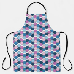 Trendy Twilight City Blue und Pink Hexagon Muster Schürze