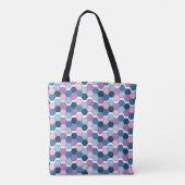Trendy Twilight City Blue und Pink Hexagon Muster Tasche (Rückseite)