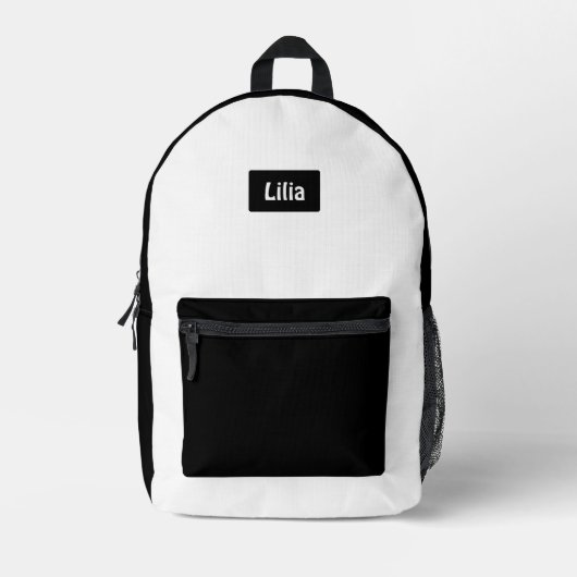 Trendy Two-Tone School Style with Personalization Bedruckter Rucksack (Vorderseite)