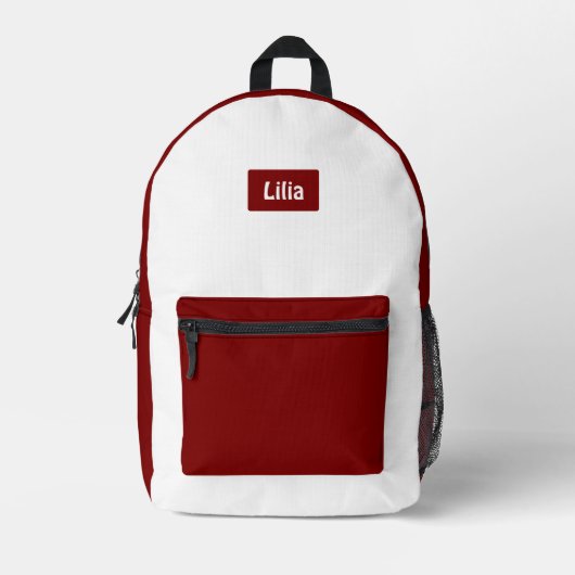 Trendy Two-Tone School Style with Personalization Bedruckter Rucksack (Vorderseite)