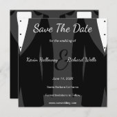 Trendy Two Tuxedos Gay Wedding speichern das Datum Save The Date (Vorne/Hinten)