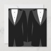 Trendy Two Tuxedos Gay Wedding speichern das Datum Save The Date (Rückseite)