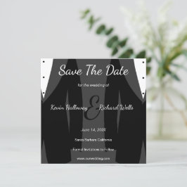 Trendy Two Tuxedos Gay Wedding speichern das Datum Save The Date