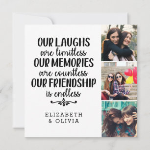 Trendy Typografie Best Friends Names Foto Collage Karte