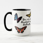 Trendy typografie bunt Schmetterling Sommergeschen Tasse (Links)