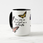 Trendy typografie bunt Schmetterling Sommergeschen Tasse (Vorderseite Links)
