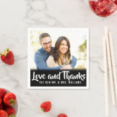 Trendy Typografie | Custom Foto Wedding Vielen Dan Serviette (Beispiel)