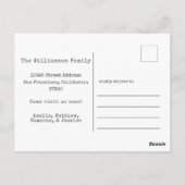 Trendy Typografie Custom Foto Wir bewegten neue Zu Postkarte (Rückseite)