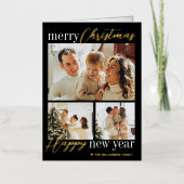 Trendy Typografie Frohe Weihnachten 3 Foto Real (Vorderseite)