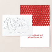 Trendy Typografie Frohe Weihnachten Folienkarte (Anzeige)