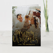 Trendy Typografie Frohe Weihnachts-Foto Real (Vorderseite)