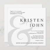 Trendy Typografie Moderne Hochzeitseinladungen Einladung (Vorne/Hinten)