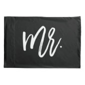 Trendy Typografie Mr. and Mrs. Kissenbezug (Rückseite-Links)