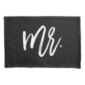 Trendy Typografie Mr. and Mrs. Kissenbezug (Vorderseite-Links)