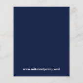Trendy Typografie Navy Blue Budget Hochzeit Einlad Flyer (Hinten)