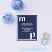 Trendy Typografie Navy Blue Budget Hochzeit Einlad Flyer (Einzeln)