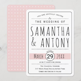 Trendy typografie rot rosa Hochzeitseinladung Einladung