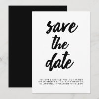 Trendy Typografie Schwarzweiss Save the Date