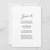 Trendy Typografie Silver Overlay Foto Grad Party Einladung (Rückseite)