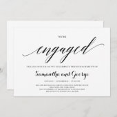 Trendy Typografie sind wir verlobte Verlobung Einladung (Vorne/Hinten)