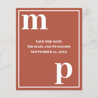 Trendy Typografie Terracotta Save the Date Flyer
