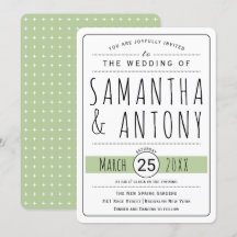 Trendy Typografie Weise Grünen Hochzeit Einladung