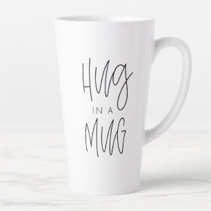 Trendy typografische Umarmung in einer Tasse