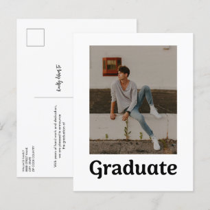 Trendy Typografy Abschluss Foto Graduate Postkarte