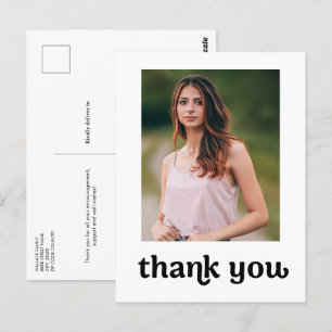 Trendy Typografy Abschluss Foto Vielen Dank Postkarte
