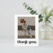 Trendy Typografy Abschluss Foto Vielen Dank Postkarte (Stehend Vorderseite)