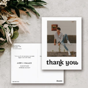 Trendy Typografy Abschluss Foto Vielen Dank Postkarte